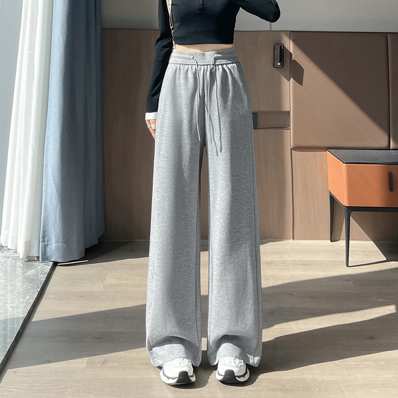 窄版香蕉裤女2025新款春秋小个子美式运动卫裤高腰显瘦直筒阔腿裤|undefined