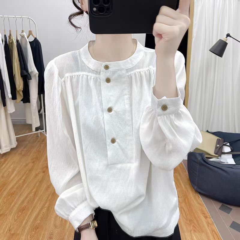 Spring retro design shiffon long-sleeve