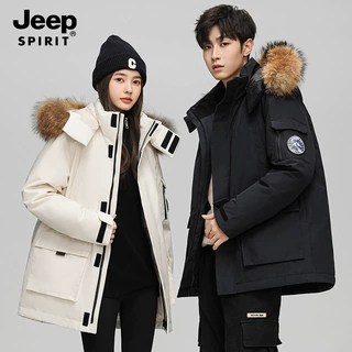 JEEP SPIRIT男士连帽羽绒外套冬季羽绒服短款冬天加厚保暖情侣款