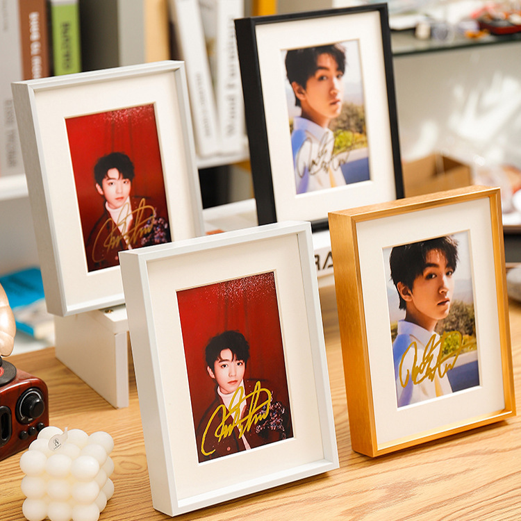 Signature Photo Collection Photo Frame, Acid-Free Cardboard Mounting Frame, Brushed Thickeneded Aluminum Alloy Photo Frame Table Can Be Customized