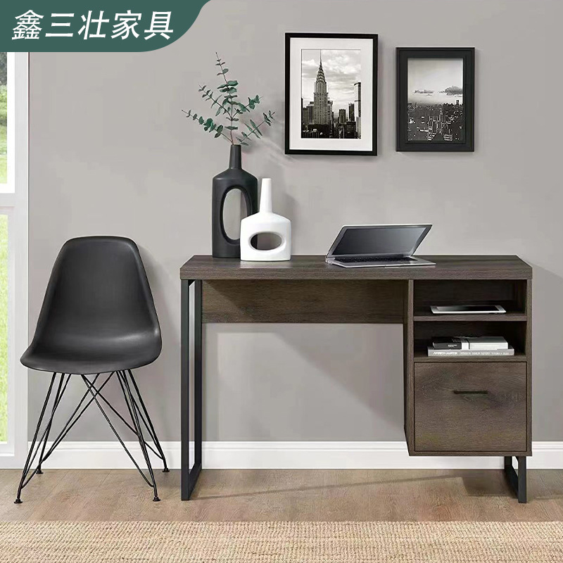 Escritorio moderno nórdico minimalista, mesa de estudio compacta ideal para espacios pequeños o pisos de alquiler