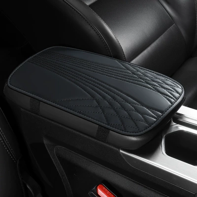 leather non-slip wear-resistant armrest box – Armrest box pad - style-2-classic-black