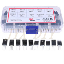 50PCS TO-220系列10种场效应三极管 2N60/4N60/8N60/13003/75NF75