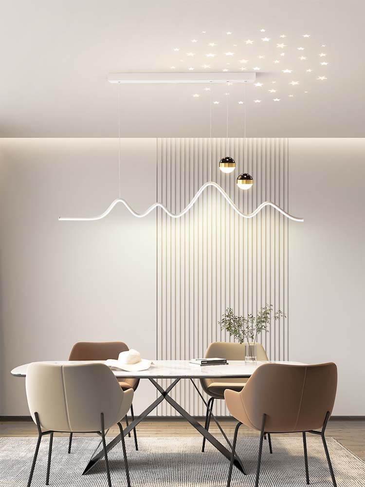 Lámparas de restaurante de viento crema personalidad artística creativa red estrella famosa mesa de comedor de bar lámparas de cristal