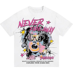 SOLY HUX メンズ グラフィック Tシャツ Y2K ルーズシャツ ユニセックス オーバーサイズ Tシャツ グラフィック プリント 90