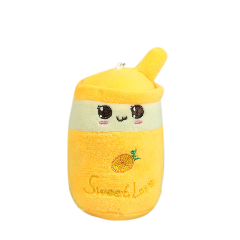 Linda simulación fruta leche taza de té colgante de peluche muñeca de juguete bolsa colgante decoración muñeca llavero grab máquina muñeca