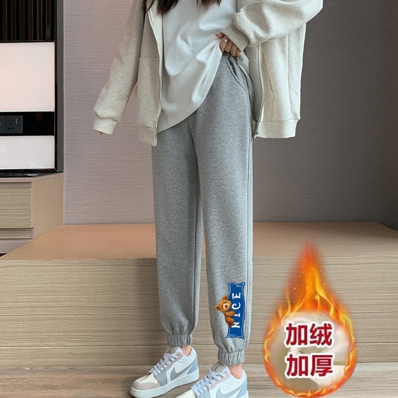 벨벳이 들어간 NICE 베어 레깅스 그레이 팬츠