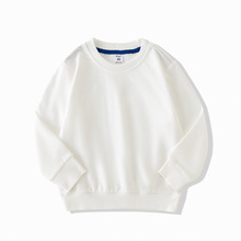 儿童卫衣批发圆领纯棉童装长袖套头衫空白纯色简约春秋小学生上衣