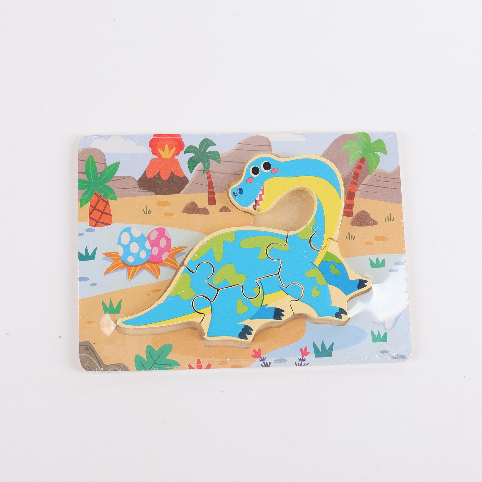 Puzzle de madera plano pequeño puzzle infantil juguetes de dibujos animados animales de tráfico cognitivo bloque al por mayor