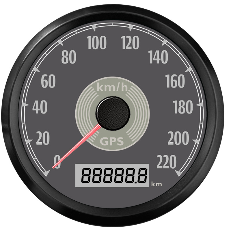 RV Motorcycle, Universal automobile instrument - black-dial-black-bezel-220kmh