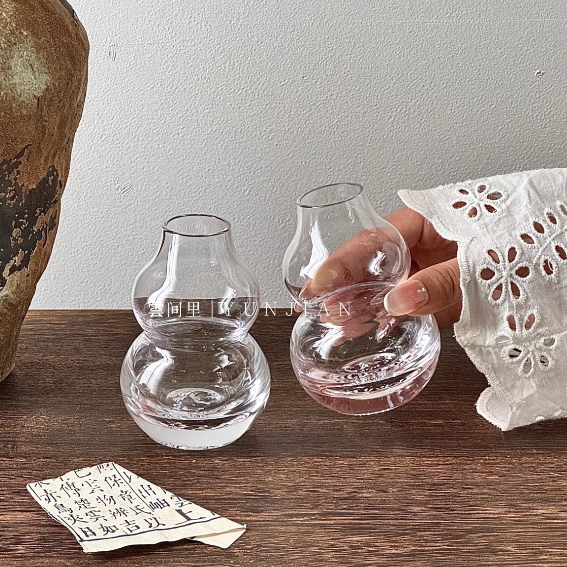 透明家用单层杯冷饮杯 简约竹木盖子牛奶果汁杯 耐高温加厚喝水杯