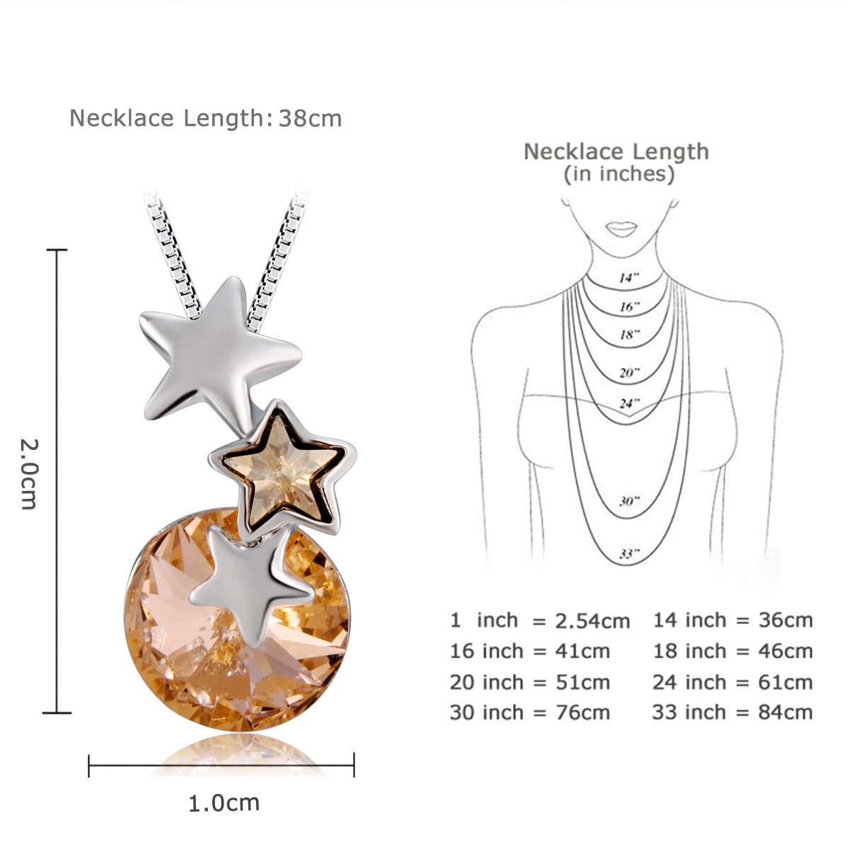 Pentagram crystal pendant necklace for women, personalised collarbone chain O1CN010JUInH1OCuQQZrunB !!2207680201670 0 Cib