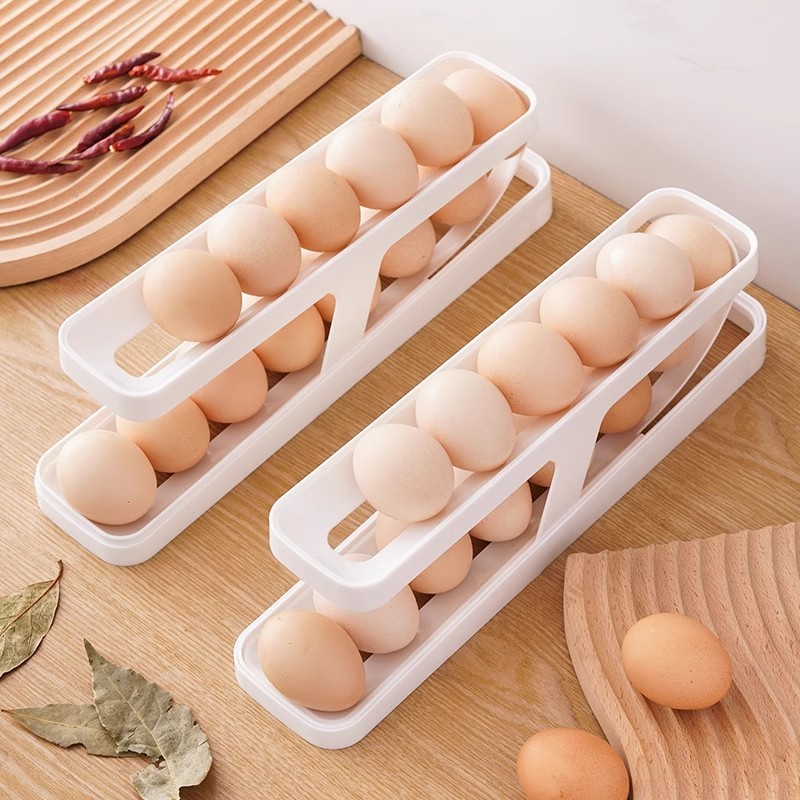 シェリー卵収納ボックス 冷蔵庫サイドドア 食品グレード卵ラック 自動回転卵ボックス ネットで話題の商品|undefined