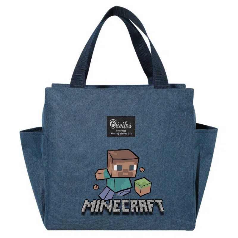 Minecraft 漫画プリント弁当バッグ断熱バッグアイスバッグピクニック断熱ランチボックスバッグ|undefined