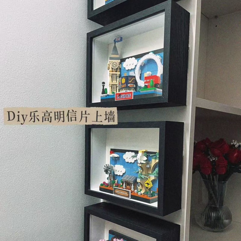 DIY Hollow Photo Frame Building Block Picture Frame Decorative Ornaments Wall Niche High-End Homemade Hanging Frame Ready for Wholesale