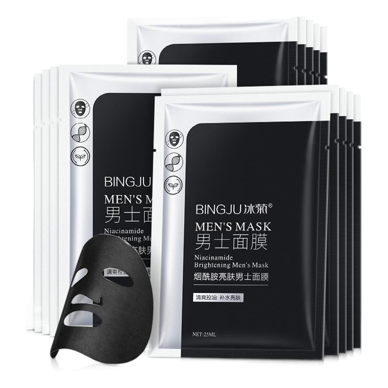 Ice Chrysanthemum Niacinamide Men's Facial Mask 10 Pieces Hydrating Mask Stickers for Men Moisturizing Facial Skin Care Wholesale