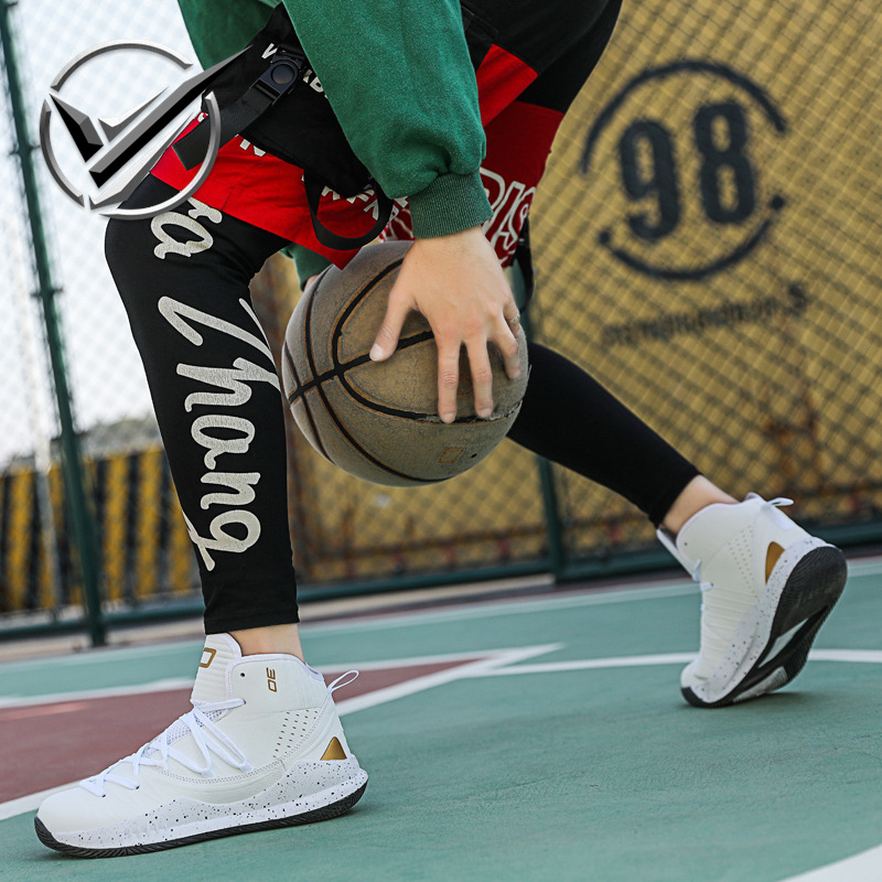 Scarpe da basket comode e antiscivolo da uomo, scarpe da basket stringate di tendenza alta_voghion.com