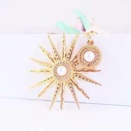 巴洛克风格太阳花太阳神钥匙扣配饰挂件钥匙链送女友包扣包挂扣