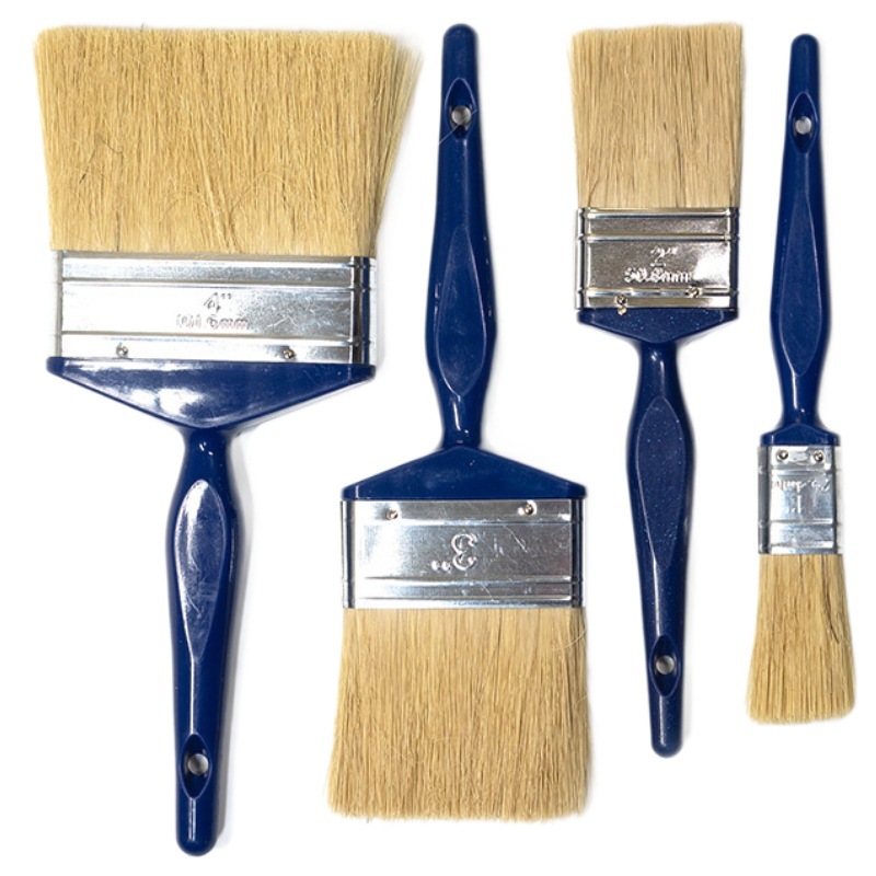 Brocha de pintura con mango de plástico, mango largo, cerdas suaves, imitación de cerda de jabalí, brocha de limpieza, cabezal de brocha para pintura industrial