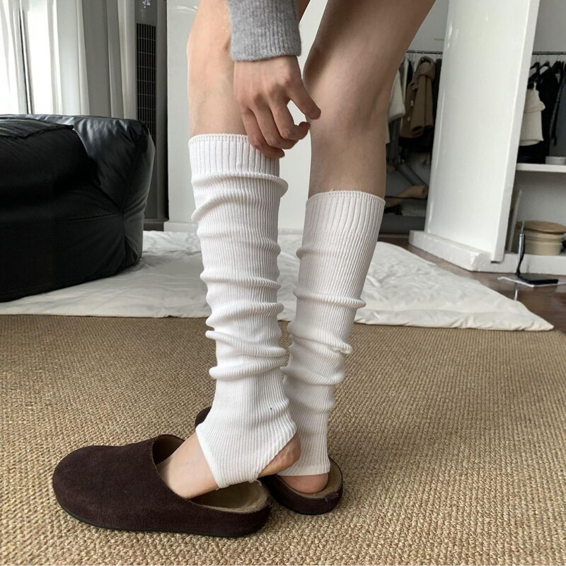 Miu-style women's thin footless socks, slimming and breathable, half-sole slouch socks, Korean-style casual long yoga socks