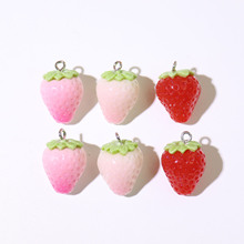 树脂仿真创意可爱清新草莓挂件diy手工钥匙扣手机链耳环材料批发