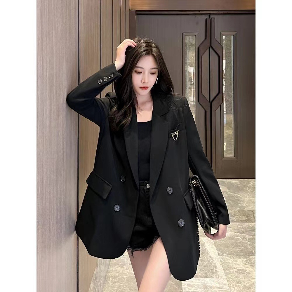 Elegant Women's Blazer British Style Slim-fit Lightweight Coat_voghion.com