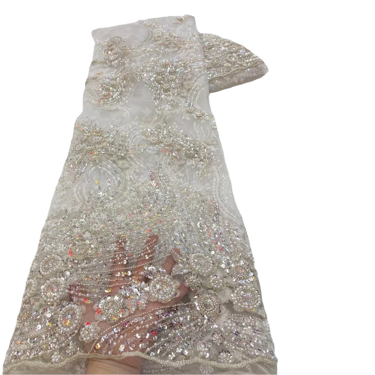 La industria pesada del tubo del grano de la boda vestido de noche de moda europea y americana de encaje de tela de encaje de boda JX2647 image 1