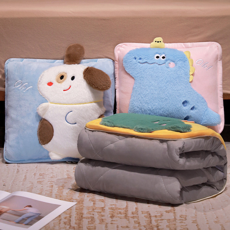 Dual-purpose colcha almohada pequeña manta de oficina siesta de aire acondicionado plegable coche cojín de coche