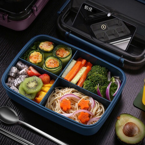 Wholesale food grade PP plastic lunch box Japanese square sealed lunch box microwaveable lunch box for office workers and students