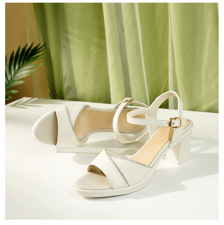 Sandal cao gót nữ hở mũi gót dày 7 cm, size lớn 41-43 — đen chi tiết 24