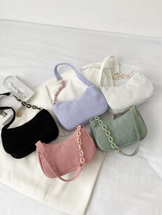 Solid color one-shoulder bag, small handheld shoulder bag, purse, shopping bag, Korean style