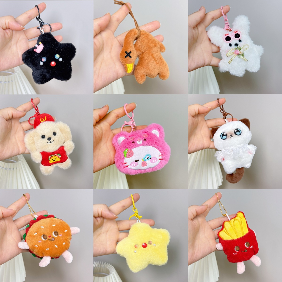 小礼品挂件小玩偶做活动地推地摊包包挂饰毛绒钥匙扣吱吱叫批货