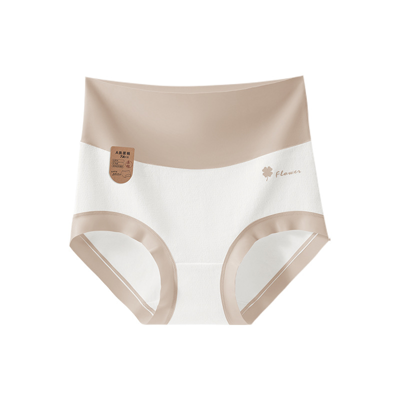 Ropa interior de algodón médico de cintura alta 7A entrepierna de algodón antibacteriano 2024 otoño e invierno nuevo estilo ropa interior de abdomen transpirable agradable para la piel mujer