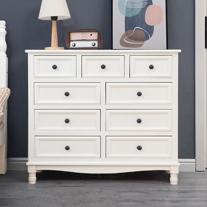 Fábrica directa de cinco cubículos de madera sólida gabinete de almacenamiento sala de estar dormitorio cabecera de cama retrógrado pequeño gabinete borde del estante image 21
