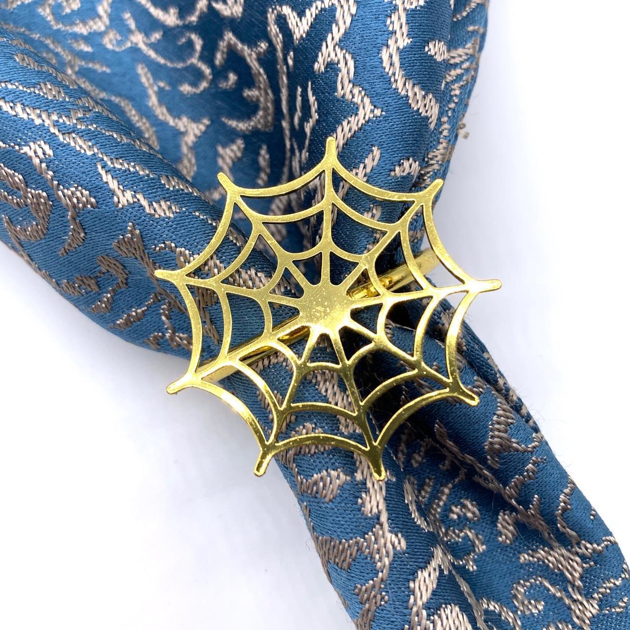 酒店西餐厅金属万圣节蜘蛛网餐巾扣餐巾环餐巾圈口布圈厂家批发