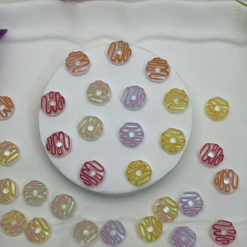 New cartoon food toy pizza nail art decorations, cute donut ornaments, resin DIY nail accessories