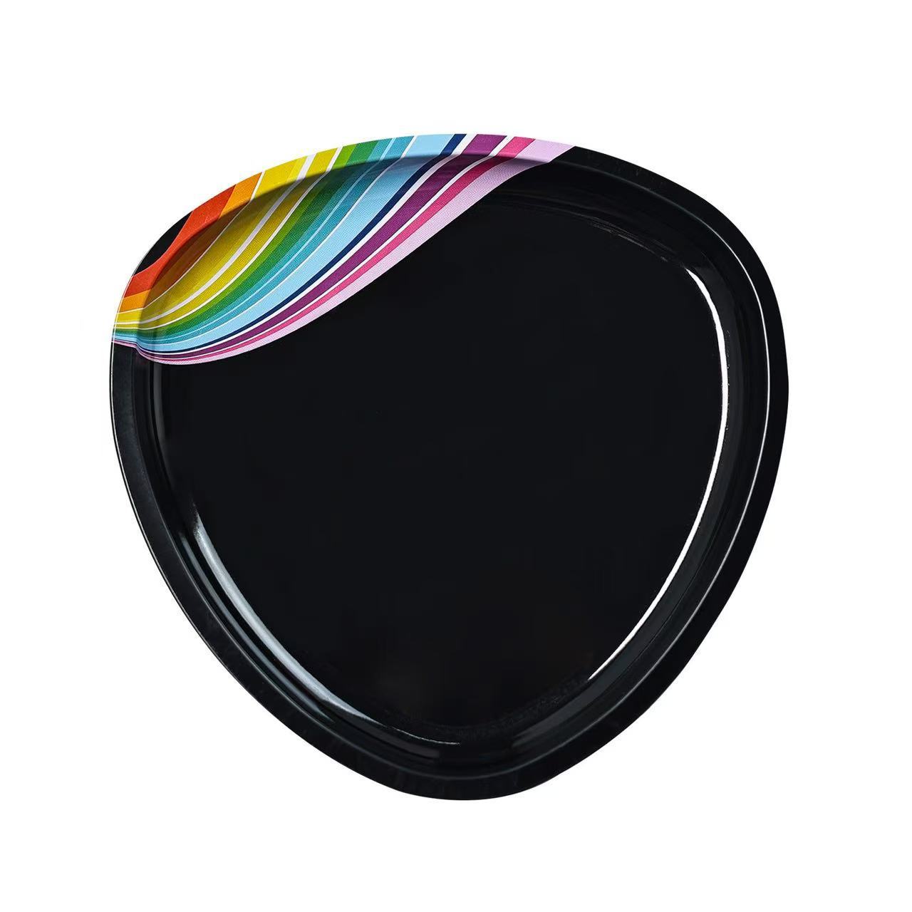 Herramientas de manicura bandeja de joyería de acero inoxidable bandeja de fondo plano joyería multipropósito bandeja triangular de metal en stock