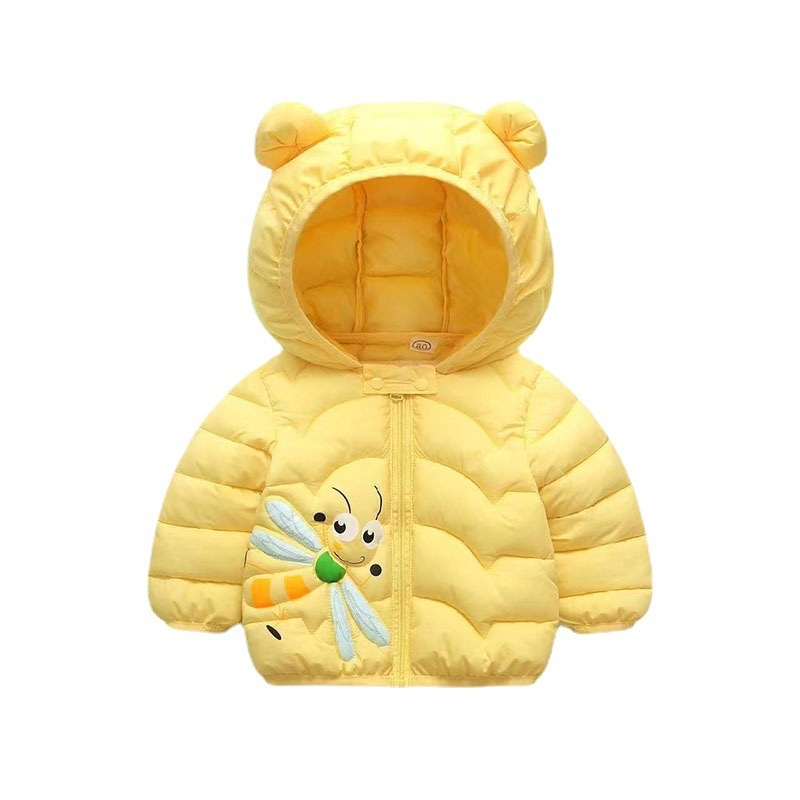Ropa para niños 2024 Otoño e Invierno nueva ropa acolchada de algodón para niños tela antiincrustante láser para bebés niños y niñas con capucha ropa acolchada de algodón