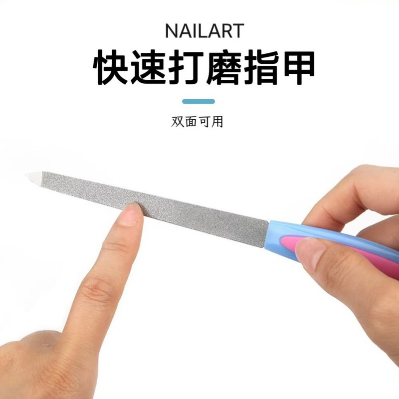 厂家批发不锈钢指甲搓双头去死皮叉磨甲挫指甲抛光条便携美甲工具|undefined