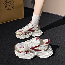 网红超火厚底复古阿甘德训鞋女款2024新款夏季增高轻便休闲板鞋子