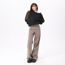 橙绢女装#美式复古低腰直筒牛仔裤女秋季新款宽松显瘦百搭休闲裤