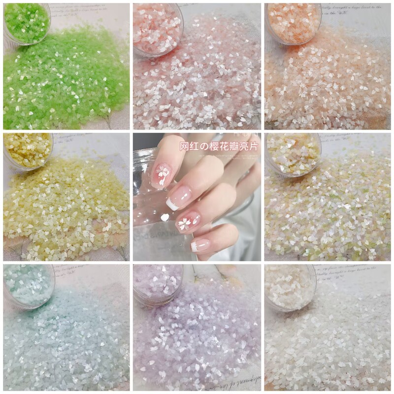 Internet Celebrity Popular Cherry Blossom Petal Sequins Transparent Matte Small Fresh Nail Decorations DIY Nail Art Patch Small Accessories
