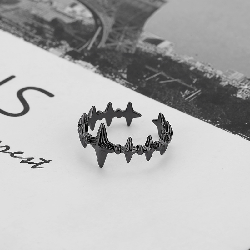 Vintage Dark Minimalist Niche Irregular Open Ins Exquisite Geometric Personality Versatile Cold Style Ring_voghion.com