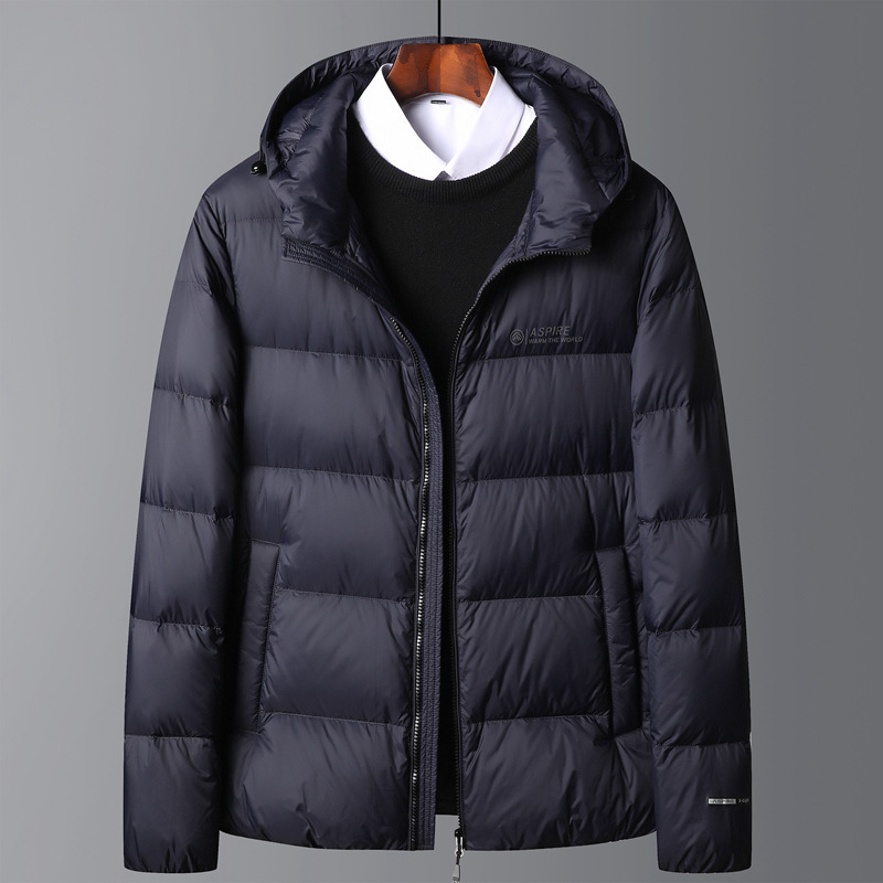 New autumn and winter men's hooded down jacket, lightweight, heat-retaining, cold-resistant coat, suitable for young and middle-aged individuals for daily commuting, versatile and cold-proof