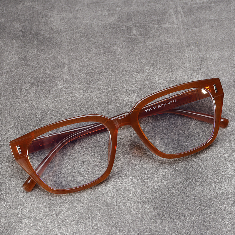 24 años nuevo TR90 marco ultraligero estampado de leopardo ojo de gato muestra cara pequeña de alta gama montura de carey cara redonda gafas anti-luz azul