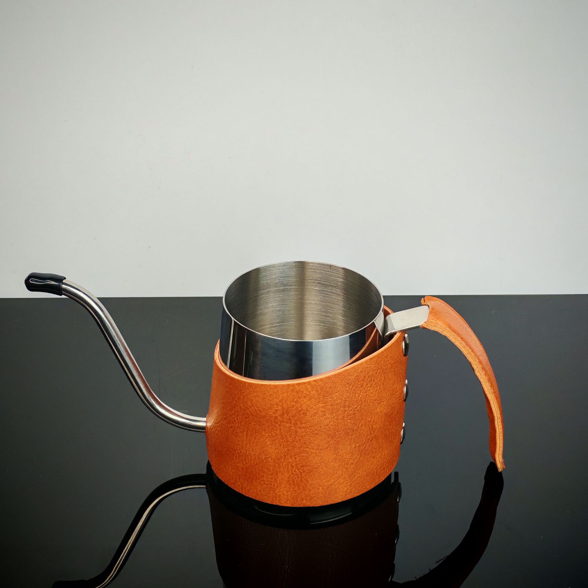 Set de cafetera de lavado de mano, cafetera de café de cuero de alta calidad, caja de regalo de negocios, molinera de frijoles de mano