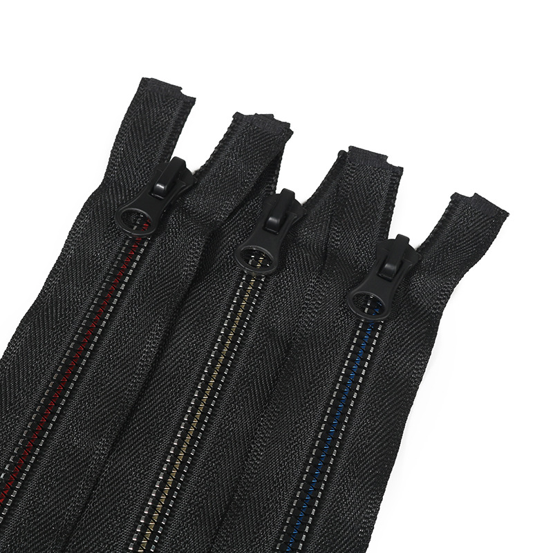 工厂批发3#5#树脂玉米牙彩色牙拉链开口塑料拉鍊服装前门禁拉链条