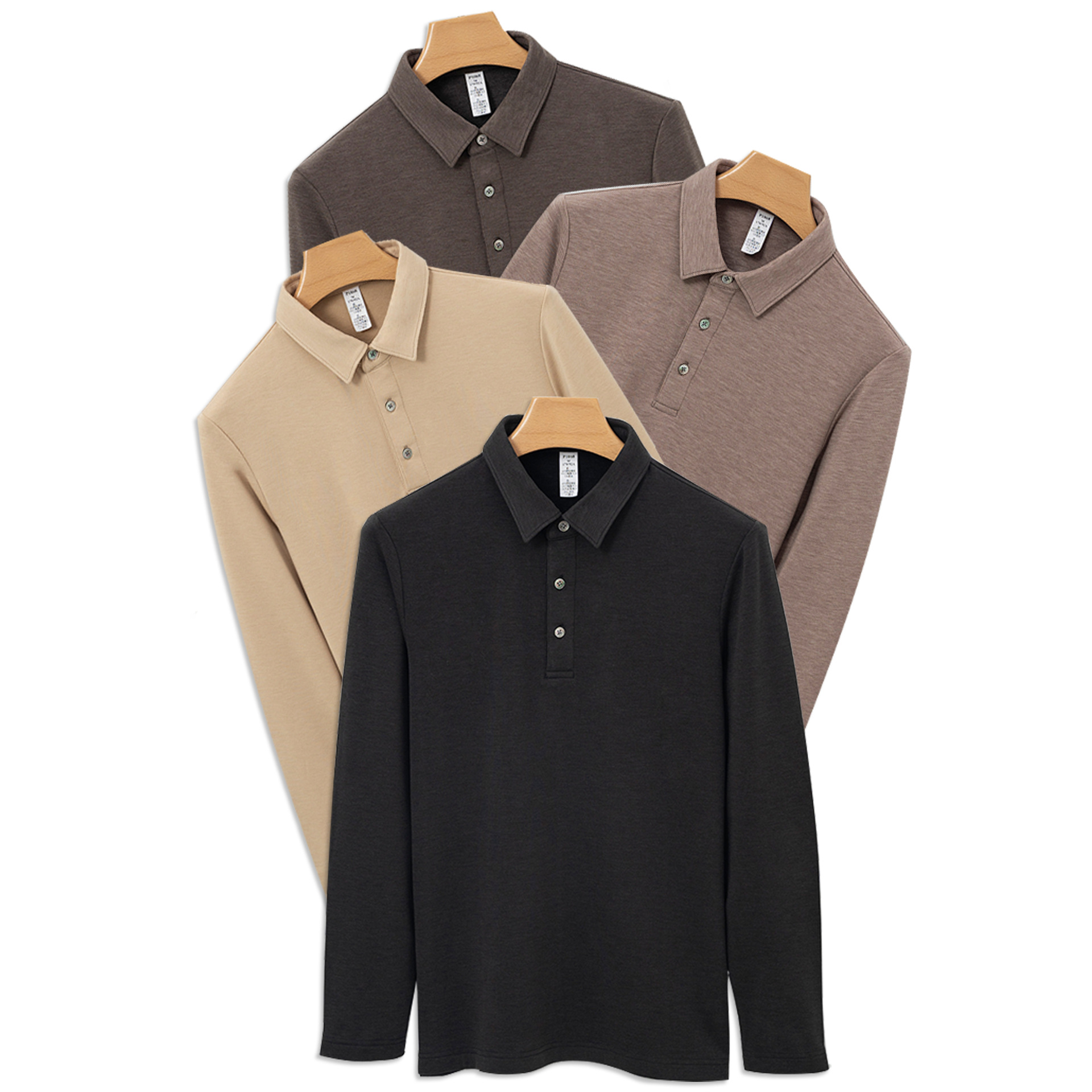 Luz de lujo 280G cachemir modal suéter de seda caliente camisa collar de los hombres de manga larga acrílico suéter de cachemira de los hombres