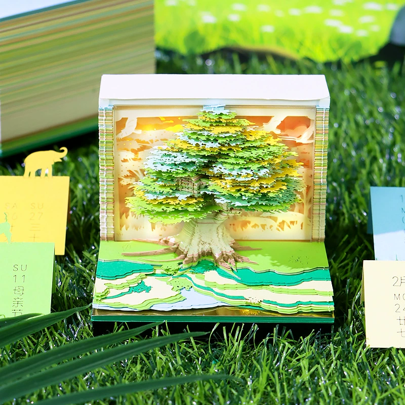 Desk calendar, note, table three dimensional sticker, 2025 years, Birthday gift, in 3d format