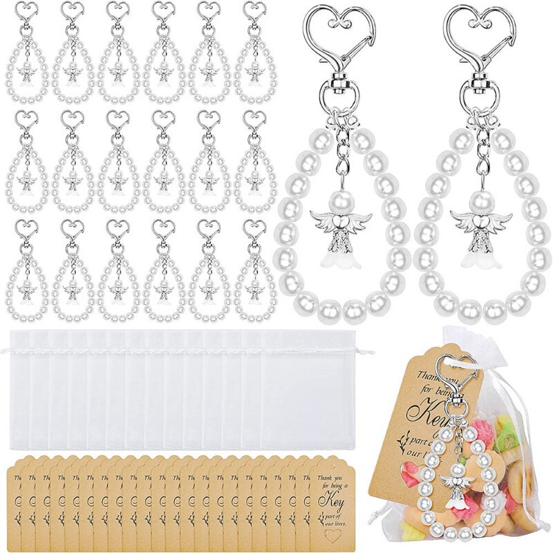 Creative Guardian Angel Keychain DIY Beaded Pearl Bracelet Bag Pendant Party Birthday Party Gift Gift Creative Guardian Angel Keychain DIY Beaded Pearl Bracelet Bag Pendant Party Birthday Party Gift Gift